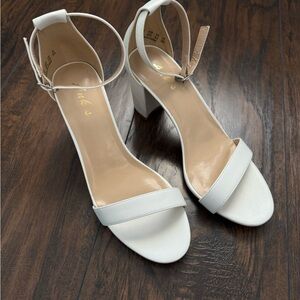 Amazon White Block Heel Sandals